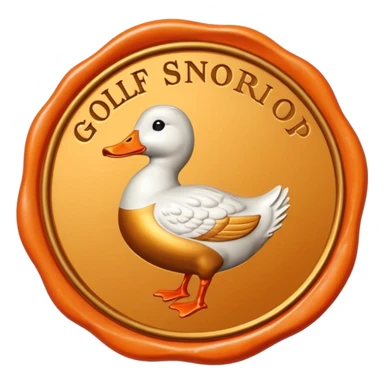 Wax Seal with orange duck that says Golf Snob approval sticker
