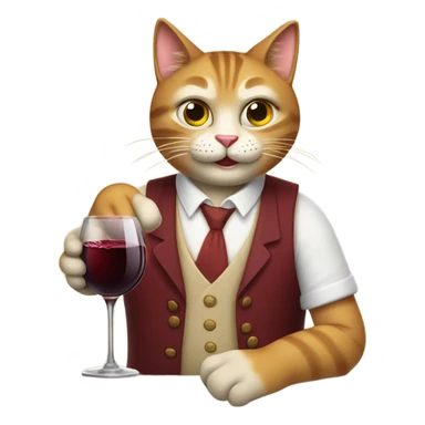 smug looking cat drinking a glass of wine and giving a thumbs up sticker