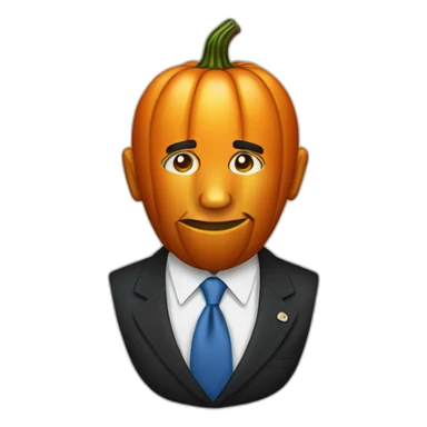 Pumpkin with Obama’s face sticker