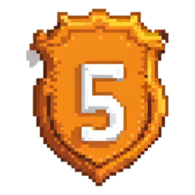 HTML5 logo with orange shield shape and white number 5 sticker