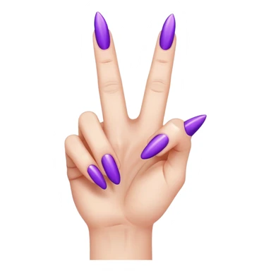 Make a middle finger with very long purple nails sticker