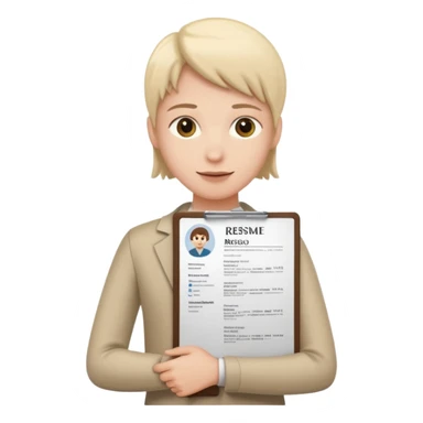 resume with profile photo, simple, clear sticker