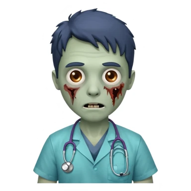 Zombie doctor with stethoscope sticker
