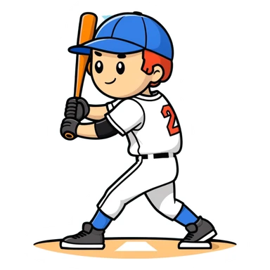Baseball player sticker