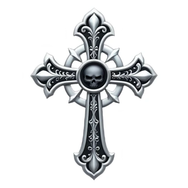 black pink goth cross  sticker