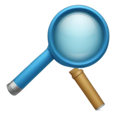 Magnifier blue with letter W sticker