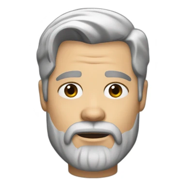 Brad Pitt with white hair and black beard and scarred eyebrow sticker