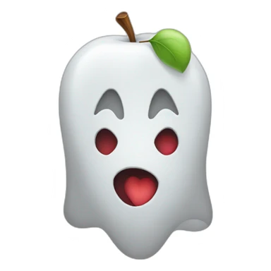 classic-apple-emoji-ghost-many-hearts sticker