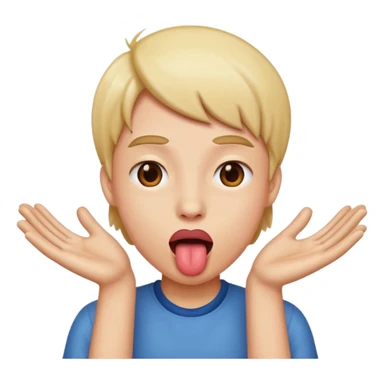 Tongue out with hands to the side sticker