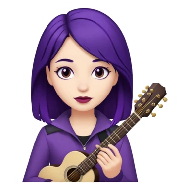 A girl with dark purple hair and musician  sticker