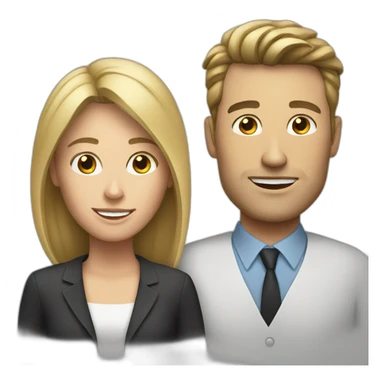 interview white man and white woman sticker