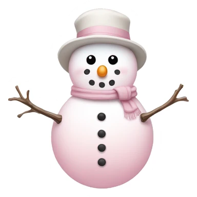 pale pink snowman sticker