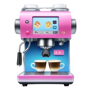 Pink and blue gradient hue espresso machine sticker