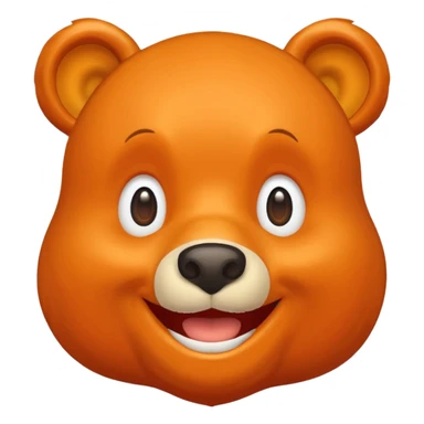 Create a orange friendly bear, make him look like from a kid cartoon and make him smile sticker