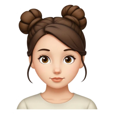 girl with bun hair brun sticker