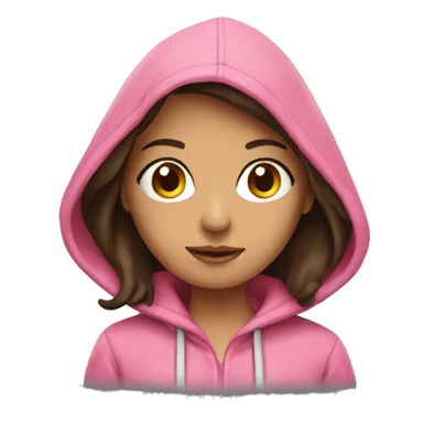 Brunette Girl with pink hoodie  sticker