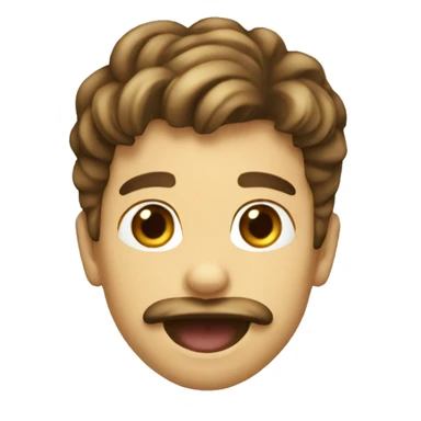 boy sticking out tongue small beard sticker