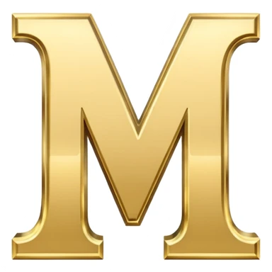 letter M in light gold sticker