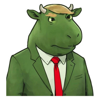 Donald trump with a cow body sticker