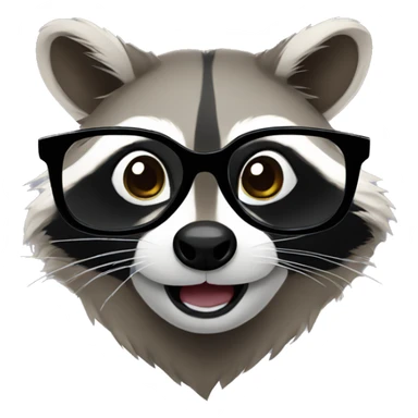 raccoon wearing glasses sticker