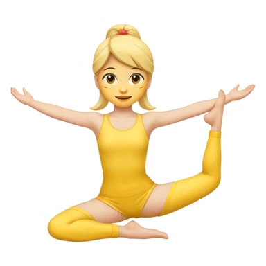 Yellow emoji girl doing the splits sticker