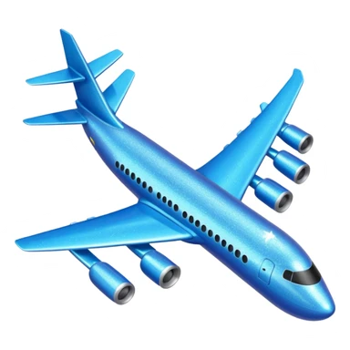 Glitter blue avião sticker