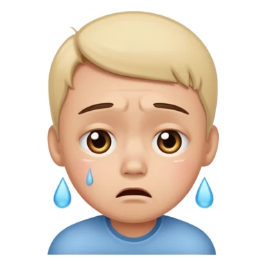 Cry baby face sticker