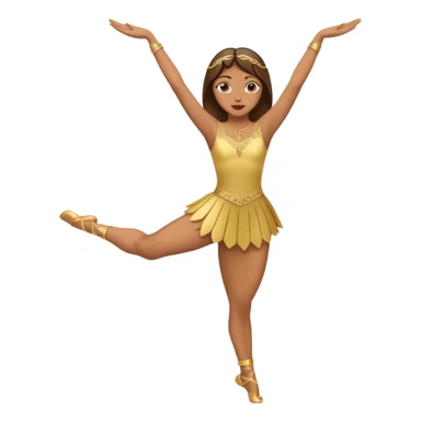Danseuse avec les mains en l'air en haut avec Paume de mains vers l'extérieur, et une jambe sur la pointe des pieds et l'autre relevée, pliée et avec appui sur l'autre jambe.  sticker