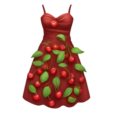 Dress with cherries and a white background sticker