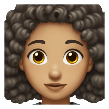 Girl with black curly hair and brown eyes sticker
