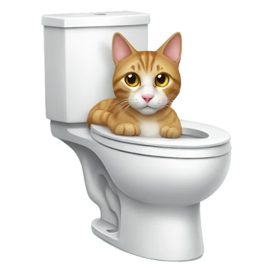 cat on the toilet sticker