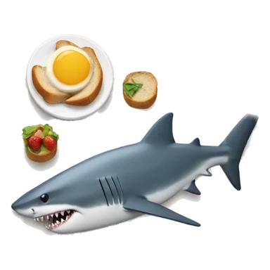 shark having breakfast  sticker
