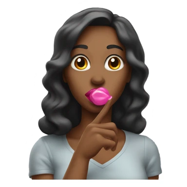 A woman with pink lips blowing a kiss forward with her hands sticker