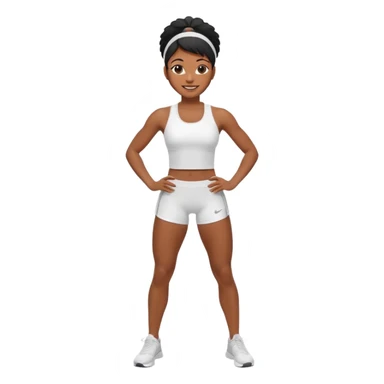 back woman in white sportswear Fit body sticker