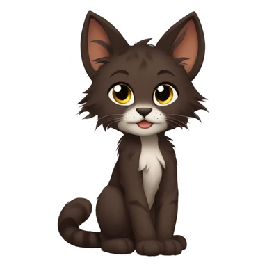 Anthro Shy Cute Cool Edgy Pretty Dark Brown Furry Feline Animal Anthro Sona sticker