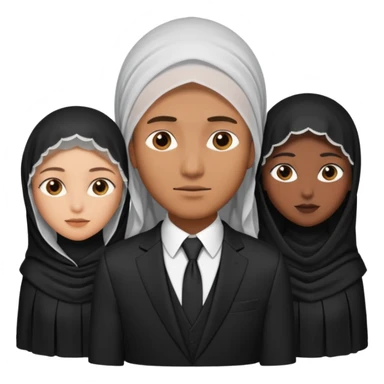 1 man 3 veiled women sticker