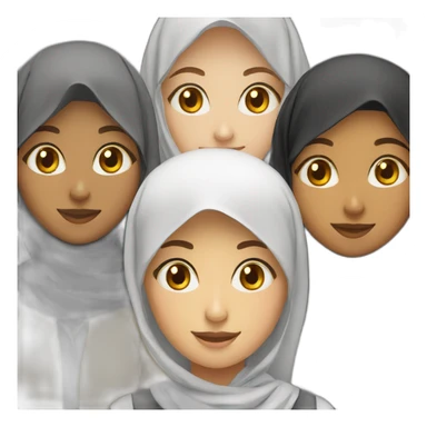 4 muslim student girls  sticker