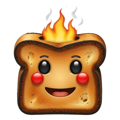 a piece of black burning toast sticker