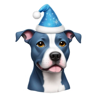 Blue staffy in Xmas hat sticker