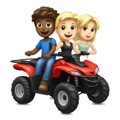 Quad bike with blonde boy and brunette boy sticker