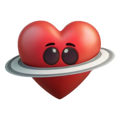 3d heart shape Saturn sticker