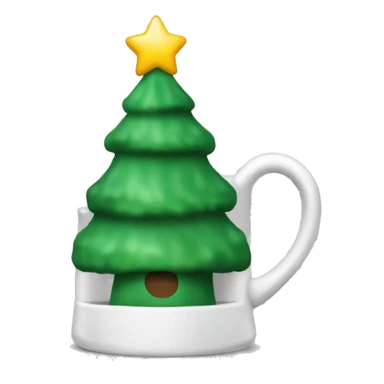 Christmas tree toy in the shape of a coffee mug sticker