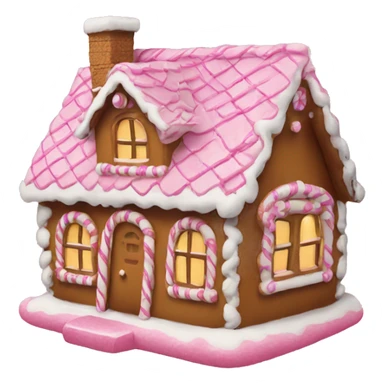 A pink gingerbread house sticker