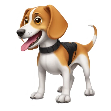 Beagle wearing a dinosaur costume sticker