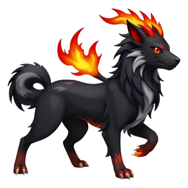 Shiny Exotic Excessive Mysterious Houndoom-Mightyena-Pokémon-Fakémon-hybrid-creature (full body) sticker