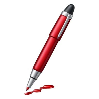 pen with blood drops sticker
