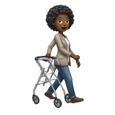 black woman using walker sticker