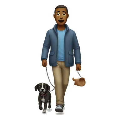  Man walking with dog sticker