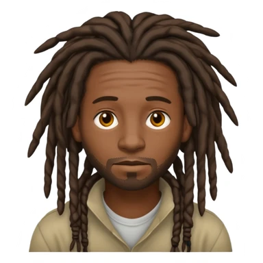 A nonchalant black man with dreads for hair sticker