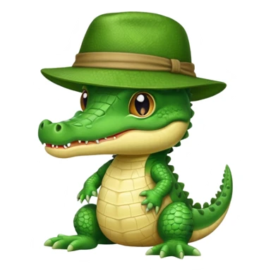 baby crocodile in hats sticker